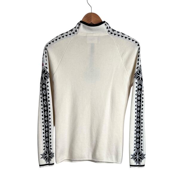 DALE OF NORWAY Geilo Sweater Merino Wool Nordic Half Zip in Cream Women’s Medium - Picture 6 of 14
